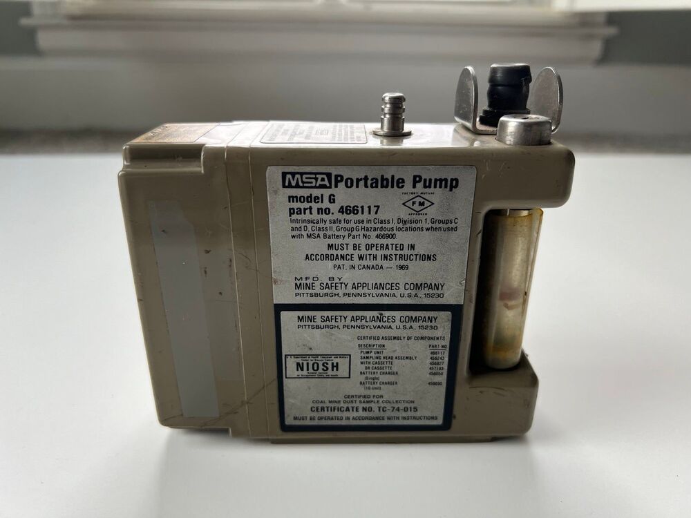 MSA Portable Pump Model G Part No 466117 Industrial Air Sampling Quality Device